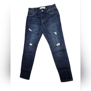 RSQ Chelsea Girlfriend Jeans Distressed Dark Wash Sz 5